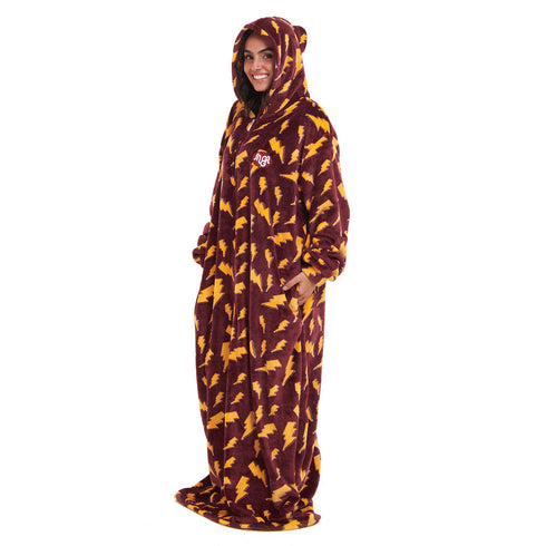 Snuggs Couverture avec manches "Eclair Bordeaux"