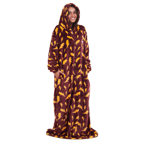Snuggs Couverture avec manches "Eclair Bordeaux"
