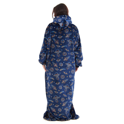 Snuggs Couverture avec manches "Espace Bleu Foncé"