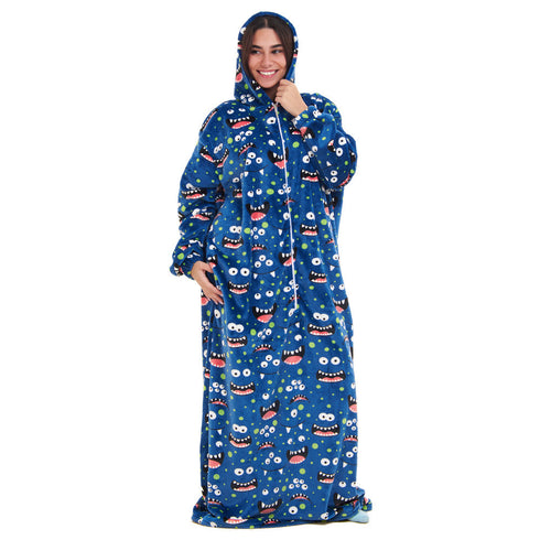 Snuggs Couverture avec manches "Monstre Bleu"