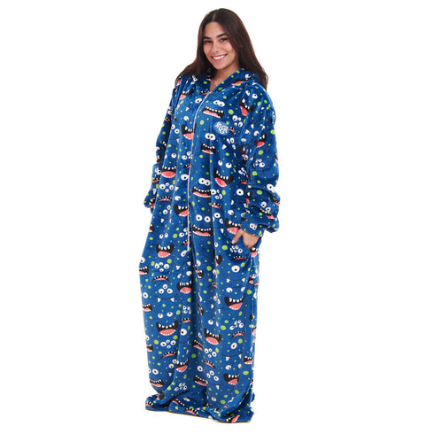 Snuggs Couverture avec manches "Monstre Bleu"