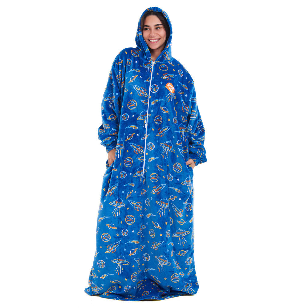 LOMUG Couverture Paresseuse Avec Manches Et Capuche - Blanket Portable 152x125 Cm Cadeau Femme