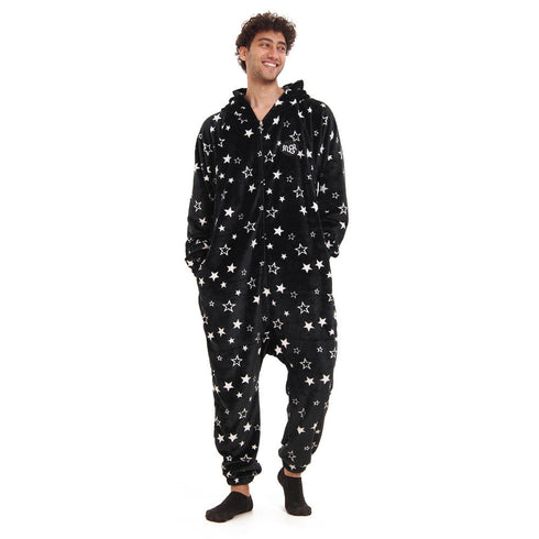 Snuggs combinaison pyjama "Noir avec des étoiles blanches"