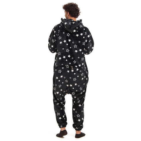Snuggs combinaison pyjama "Noir avec des étoiles blanches"