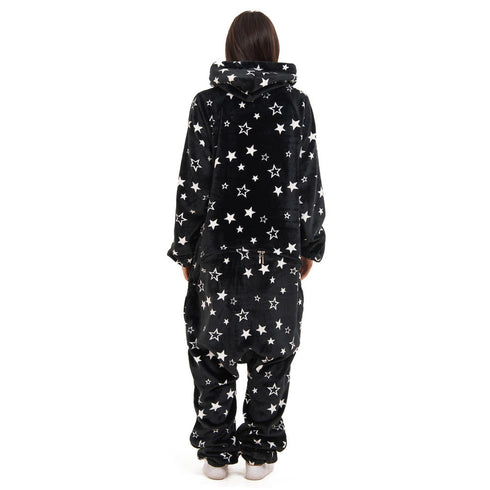 Snuggs combinaison pyjama "Noir avec des étoiles blanches"