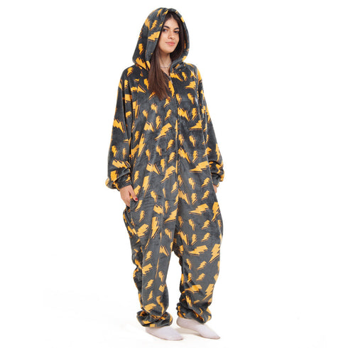 Snuggs Combinaison Pyjama "Eclairs gris souris "